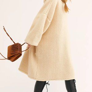 FREE PEOPLE Snuggle Me Sherpa Fleece Pullover Maxi Hooded Coat